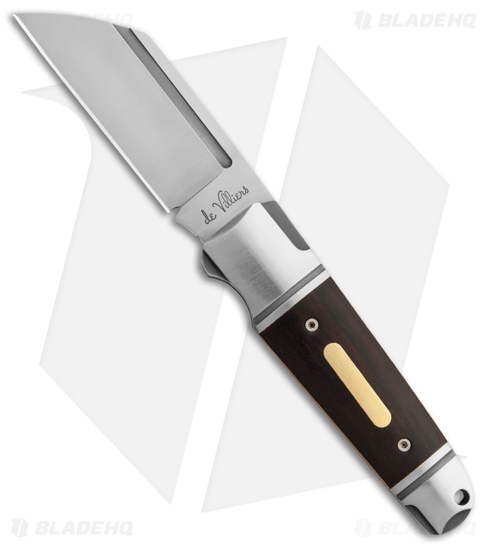 Andre de Villiers Pocket Butcher Slip Joint Knife Ebony w/Insert (2.9" Satin)