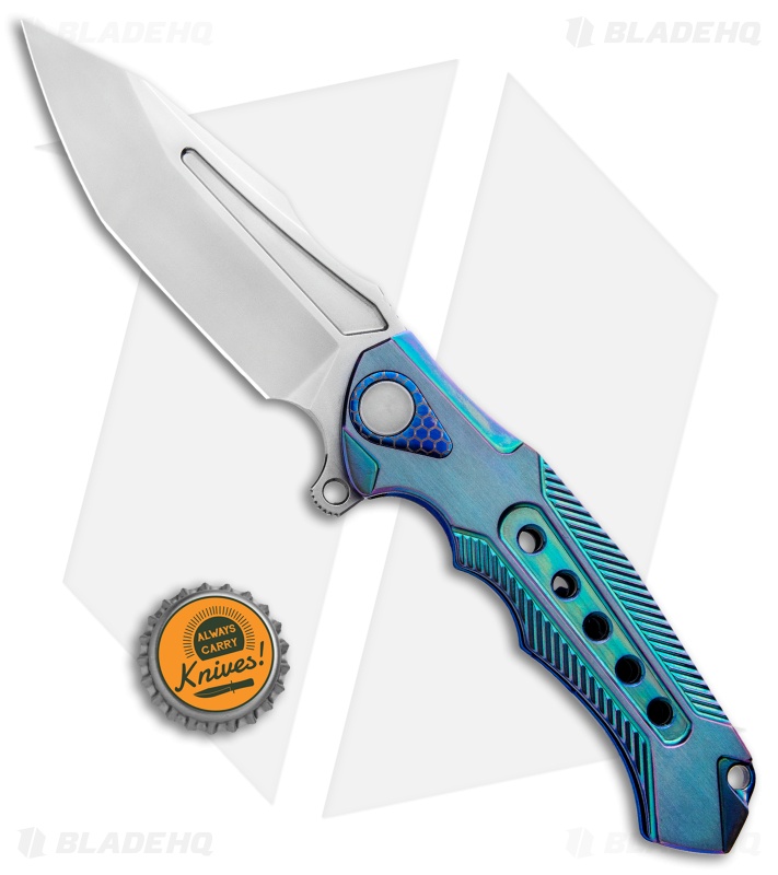 Andre De Villiers Ronin | Integral Flipper Knife | Teal + Stonewash