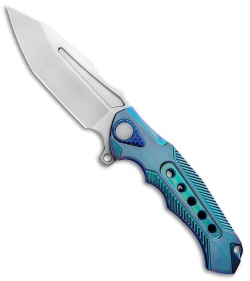 Andre De Villiers Ronin Integral Flipper Knife Teal Ti (4.1" Stonewashed) AdV