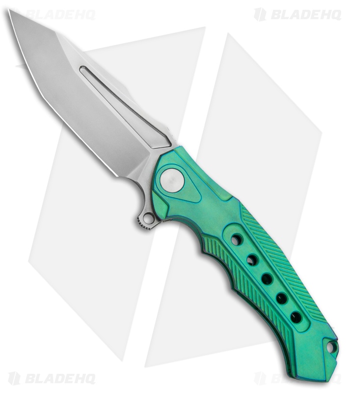 Andre De Villiers Ronin R1 Hybrid Integral Flipper Knife Green Ti (4.1" BB) AdV
