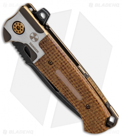 Andre de Villiers Ronin Flipper Knife Titanium Danger Kevlar (3.9" Black SW)