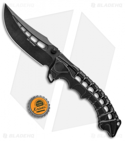 Andre De Villiers Scavenger Frame Lock Knife Black Ti (4.25" Black) AdV