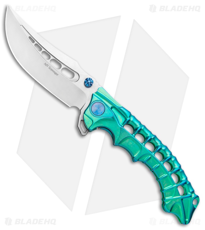 Andre De Villiers Scavenger Frame Lock Knife Green Ti (4.25" Satin) AdV