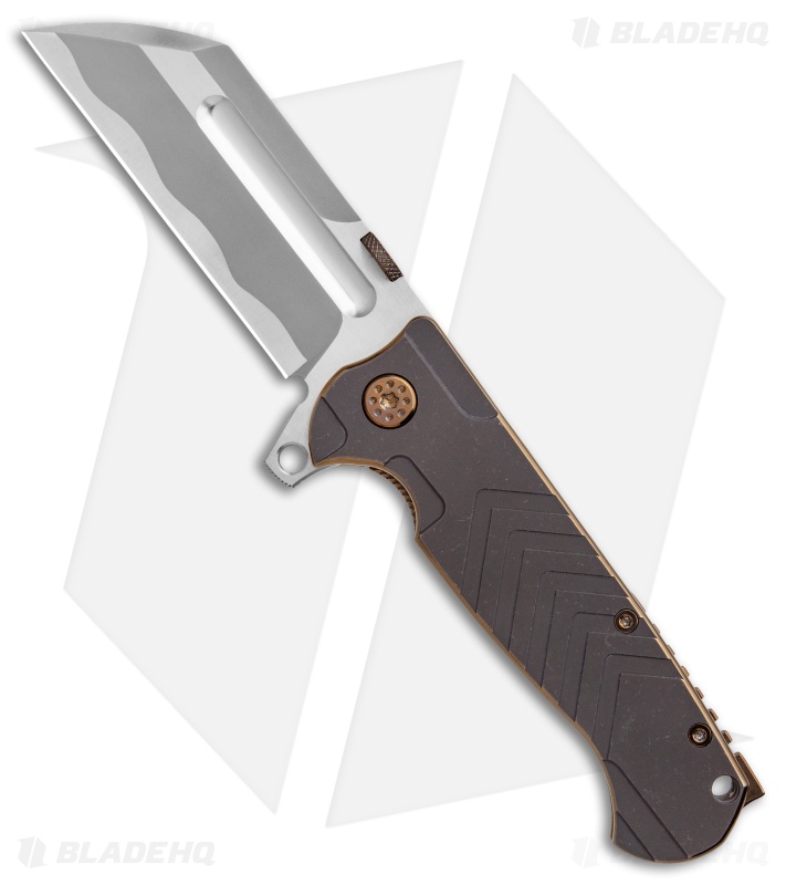 Andre de Villiers Tac Butcher Frame Lock Knife Arrow Gray Ti (4" Hamon) AdV