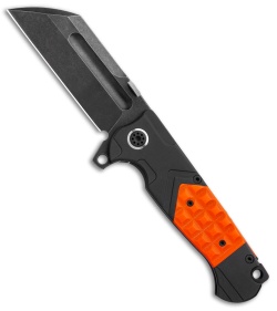 Andre de Villiers Tac Butcher Knife Black/Orange Frag (4" Black SW) AdV