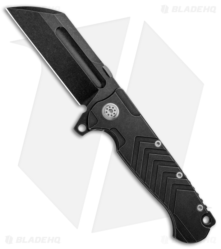 Andre de Villiers Tac Butcher Frame Lock Knife Black Arrow Ti (4" Black SW) AdV