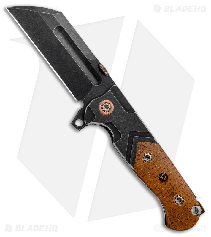 Andre de Villiers Tac Butcher Frame Lock Knife Kevlar (4" Black Stonewash) 2018