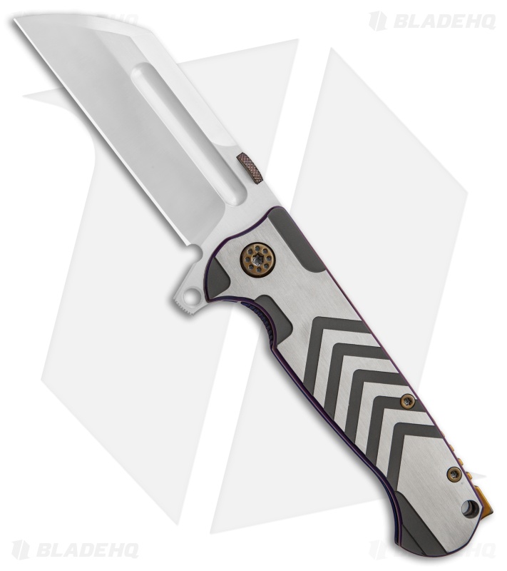 Andre de Villiers Tac Butcher Frame Lock Knife Arrow Ti Purple Ano (4" Satin)