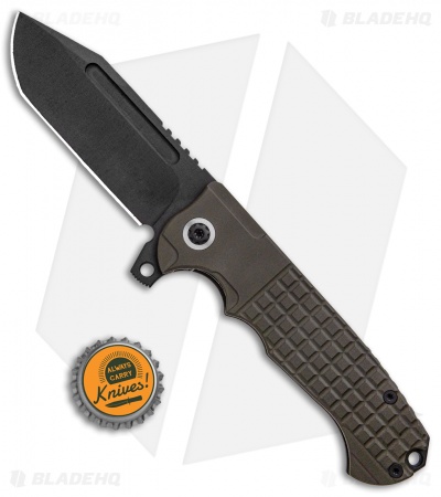Andre de Villiers Tanto Frame Lock Knife OD Green Frag (3.75" Black)