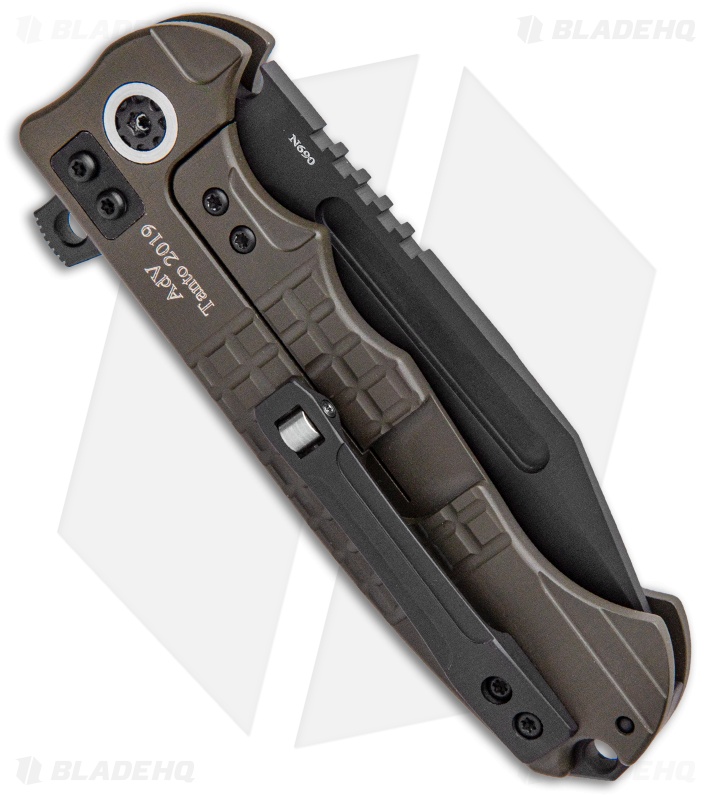 Andre de Villiers Tanto Frame Lock Knife OD Green Frag (3.75" Black)