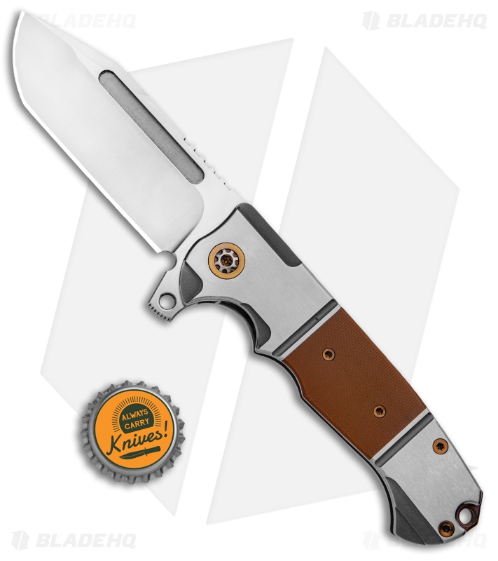 Andre de Villiers Tanto Frame Lock Knife Brown G-10 (3.75" Satin)