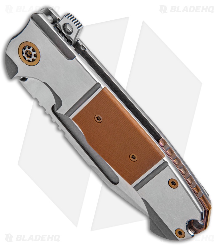 Andre de Villiers Tanto Frame Lock Knife Brown G-10 (3.75" Satin)