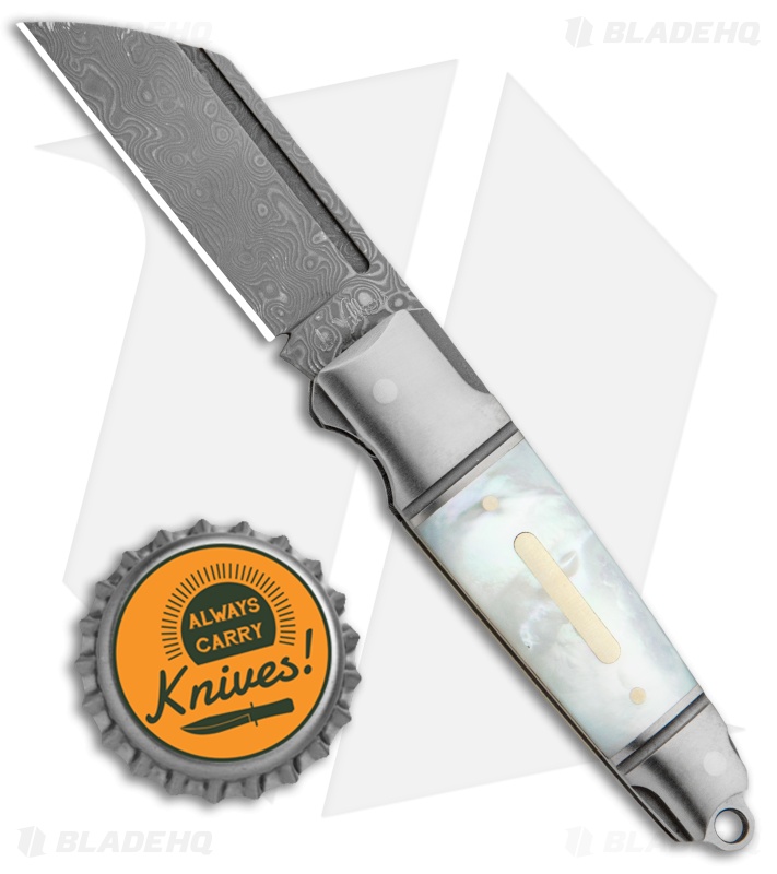 Andre de Villiers Mini Pocket Butcher Slip Joint Knife Pearl (2" Damascus) AdV