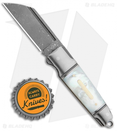 Andre de Villiers Mini Pocket Butcher Slip Joint Knife Pearl (2" Damascus) AdV