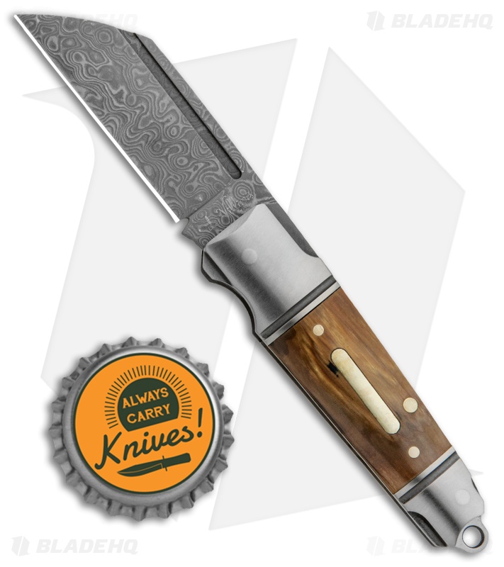 Andre de Villiers Mini Pocket Butcher Slip Joint Knife Mammoth (2" Damascus) AdV