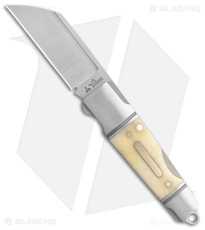 Andre de Villiers Mini Pocket Butcher Lockback Knife White Bone (2" Satin) AdV