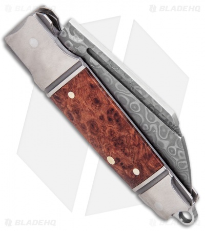 Andre de Villiers Mini Pocket Butcher Slip Joint Knife Burl Wood (2" Damascus) 