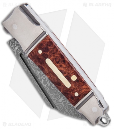 Andre de Villiers Mini Pocket Butcher Slip Joint Knife Burl Wood (2" Damascus) 