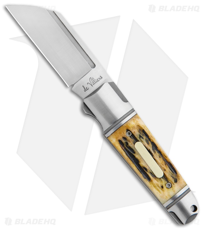 Andre de Villiers Pocket Butcher Slip Joint Knife Jigged Bone (2.9" Satin) AdV