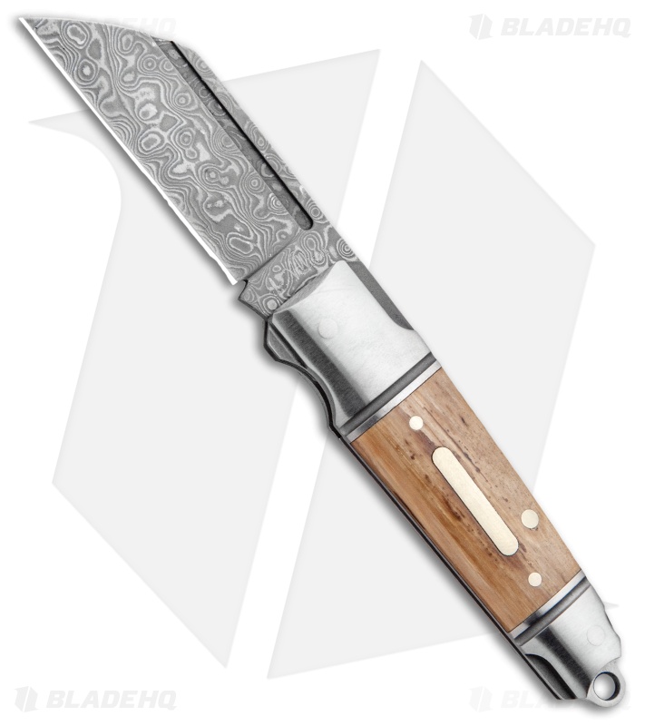 Andre de Villiers Mini Pocket Butcher Slip Joint Knife Wood (2" Damascus) AdV