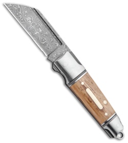 Andre de Villiers Mini Pocket Butcher Slip Joint Knife Wood (2" Damascus) AdV