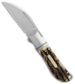 Andre de Villiers Swayback Lockback Knife Stag w/Insert (2.8" Satin) AdV