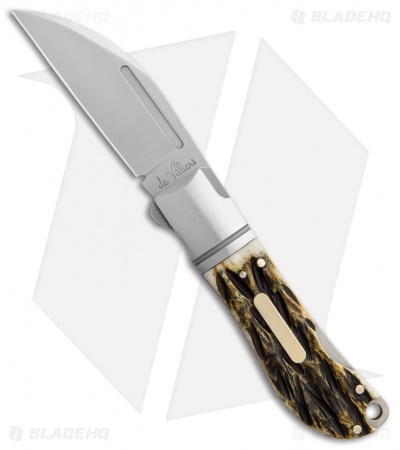 Andre de Villiers Swayback Lockback Knife Stag w/Insert (2.8" Satin) AdV