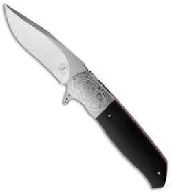 Andre Thorburn Custom L36 M Flipper Knife Black G10 (3.75" Hand Satin) 