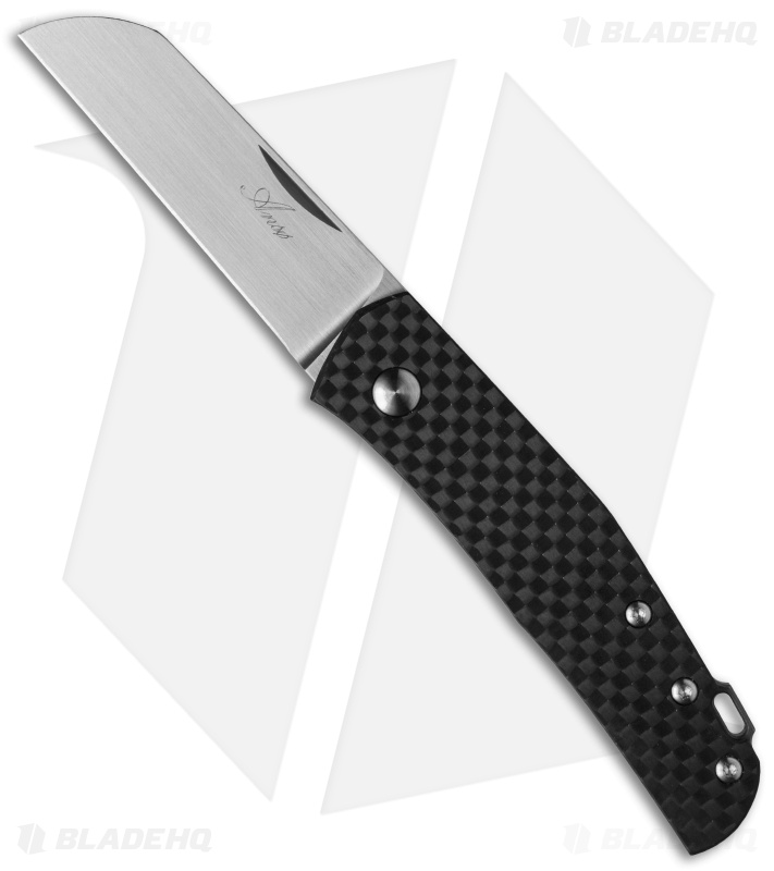 Jens Anso Knives Custom Monte Carlo Pocket Knife Carbon Fiber (2.5" Satin)