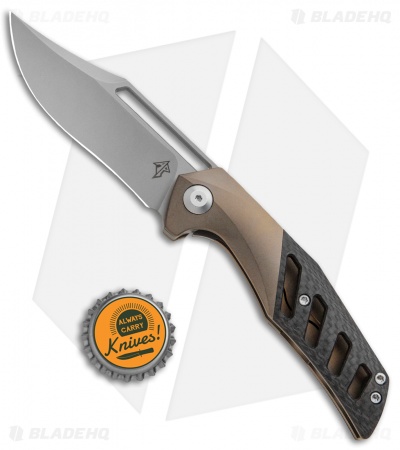 APurvis Blades Primordial Knife Bronze Ti/Carbon Fiber (3.25" Bead Blast)