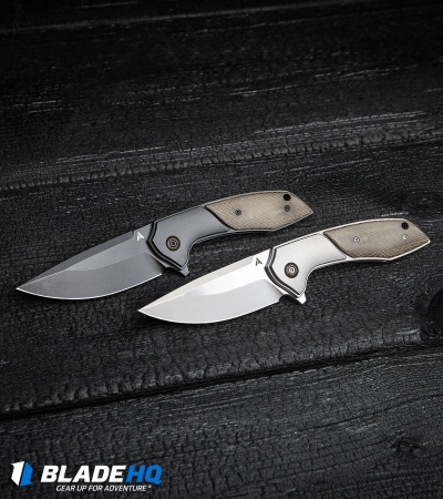Arcform Catalyst Flipper Knife Ti/Micarta (3.5" Stonewash) TuffKnives
