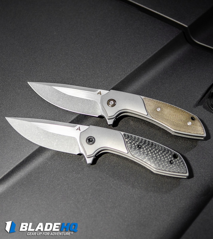Arcform Catalyst Flipper Knife Ti/Carbon Fiber (3.5" Stonewash) TuffKnives