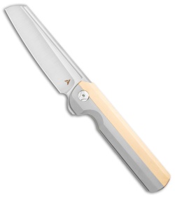 Arcform Slimfoot Frame Lock Knife Ti/Brass (3.5" Stonewash) TuffKnives