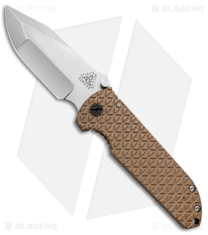 A.R.S. CFS Contractor Series Frame Lock Knife Coyote Brown G-10 (3.75 Tumbled)