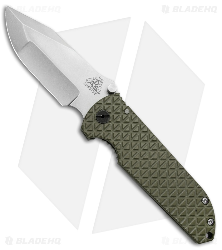 A.R.S. CFS Contractor Series Frame Lock Knife OD Green G-10 (3.75 Tumbled)