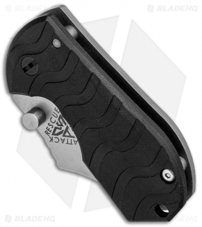 A.R.S. Flip Shank Folder Black G-10 Knife (2" Stonewash Plain)