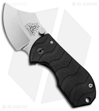A.R.S. Flip Shank Folder Black G-10 Knife (2" Stonewash Plain)