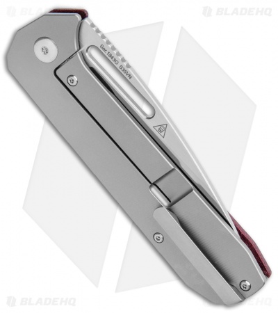 Artisan Cutlery Arion Frame Lock Knife Double Coral Red Micarta (3.6" Satin)