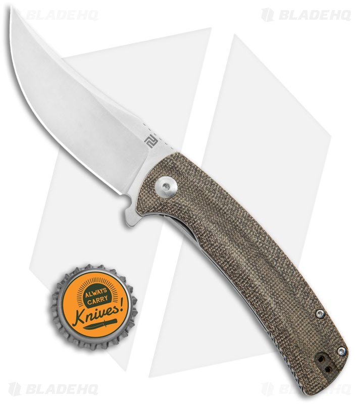Artisan Cutlery Arroyo Liner Lock Knife OD Green Micarta (3.4" Satin) 1845P-ODG