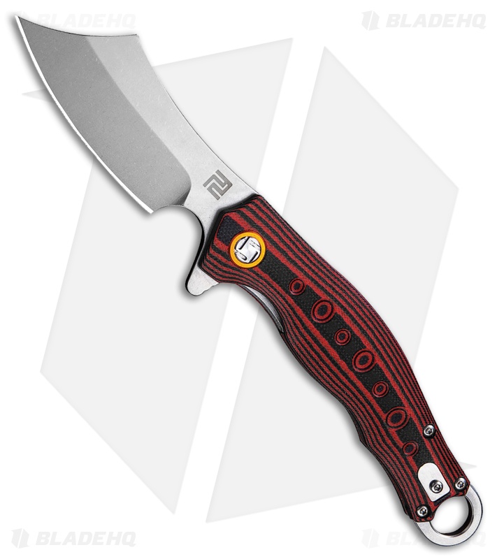 Artisan Cutlery Corsair Liner Lock Knife Red G-10 (2.95" Stonewash D2)