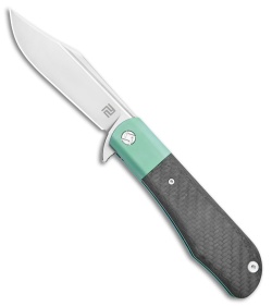 Artisan Cutlery D. Rocket Hyperion Frame Lock Knife CF/Green Ti (4" Satin) 1834G