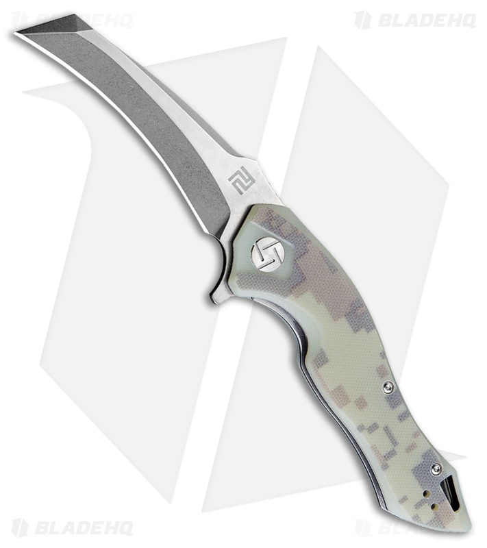 Artisan Cutlery Eagle Liner Lock Knife Green Camo G-10 (3.46" Stonewash D2)
