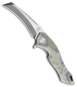 Artisan Cutlery Eagle Liner Lock Knife Green Camo G-10 (3.46" Stonewash D2)