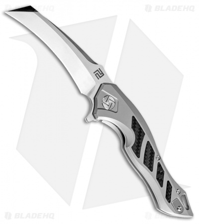 Artisan Cutlery Eagle Liner Lock Knife Gray Titanium/CF (3.46" Satin M390)