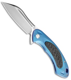 Artisan Cutlery Eterno Liner Lock Knife Blue Ti/CF (3.54" Satin M390)