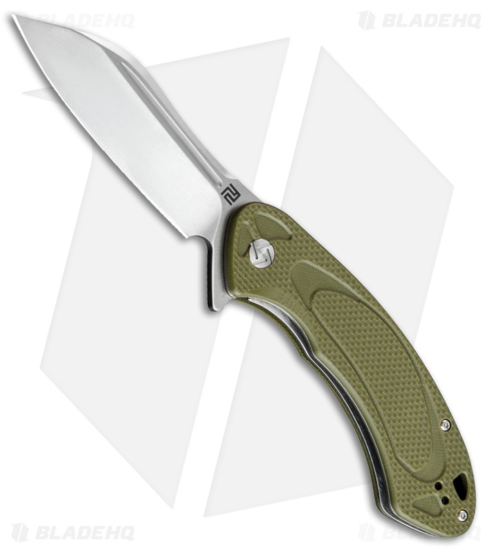 Artisan Cutlery Eterno Liner Lock Knife OD Green G-10 (3.54" Stonewash D2)