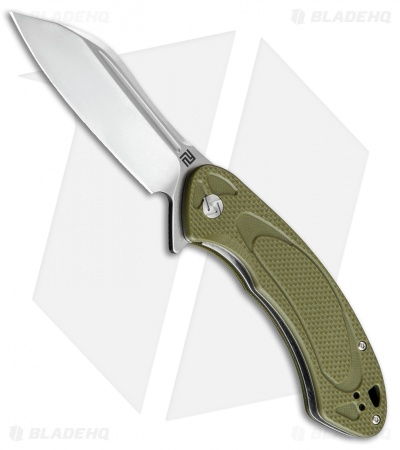 Artisan Cutlery Eterno Liner Lock Knife OD Green G-10 (3.54" Stonewash D2)