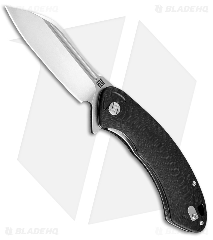 Artisan Cutlery Eterno Liner Lock Knife Smooth Black G-10 (3.54" Stonewash D2)