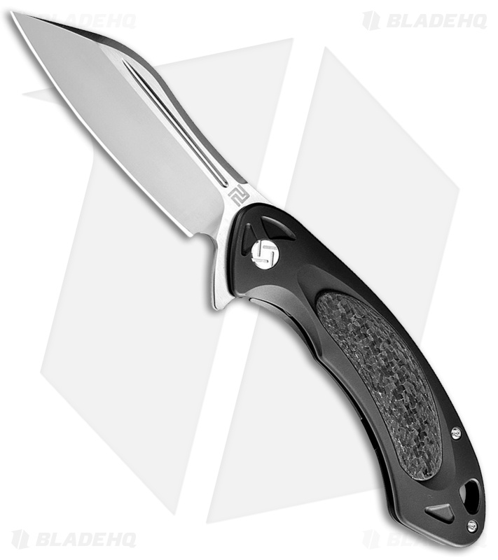 Artisan Cutlery Eterno Liner Lock Knife Black Ti/CF (3.54" Satin S35VN)