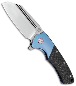 Artisan Cutlery Mastiff Frame Lock Knife Blue Ti/CF (3.5" Satin S35VN)